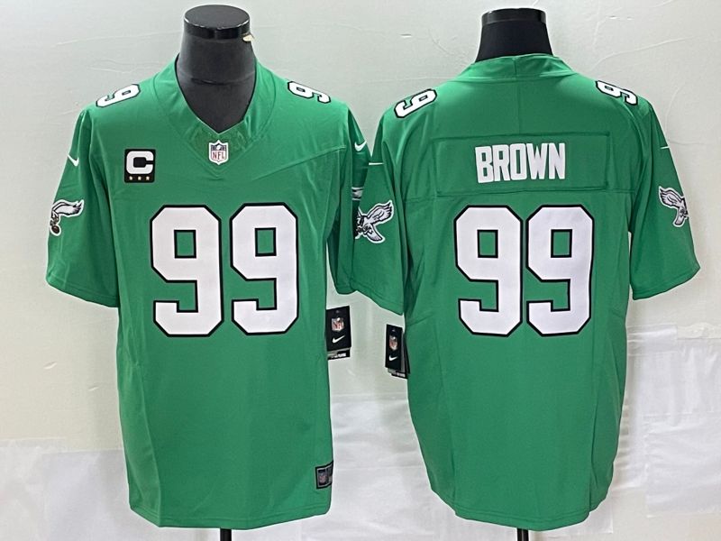 Men Philadelphia Eagles #99 Brown Green Nike Throwback Vapor Limited NFL Jerseys->philadelphia eagles->NFL Jersey